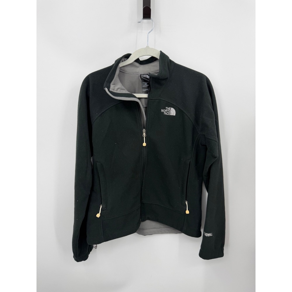 The North Face WindWall Fleece Jacket Womens Medium Black Full Zip AAS5